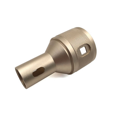 Tembaga Aluminium Mesin CNC Kustom Konektor Koaksial Knurled Anodized
